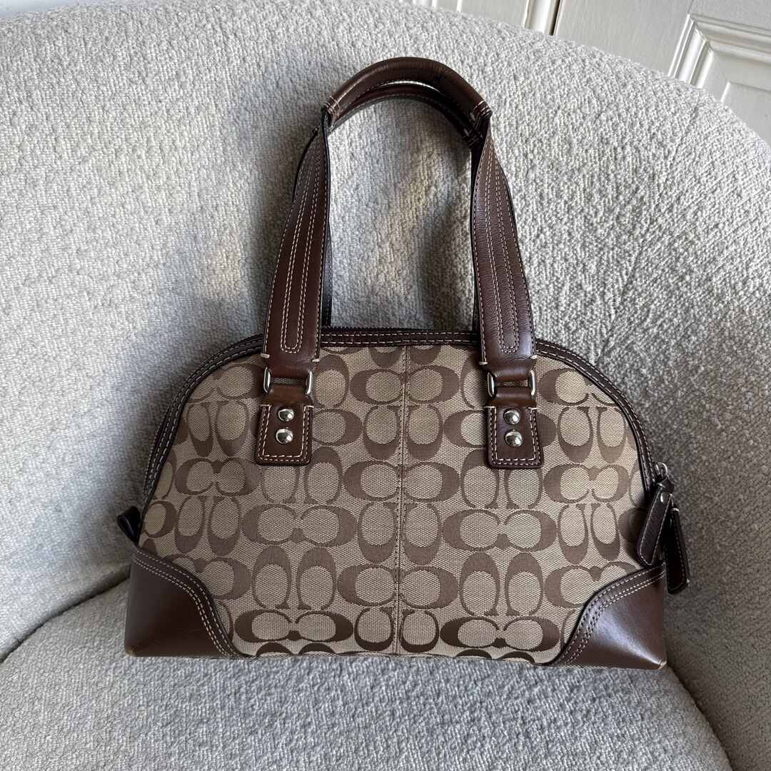 Coach Signature Hampton Brown Handbag