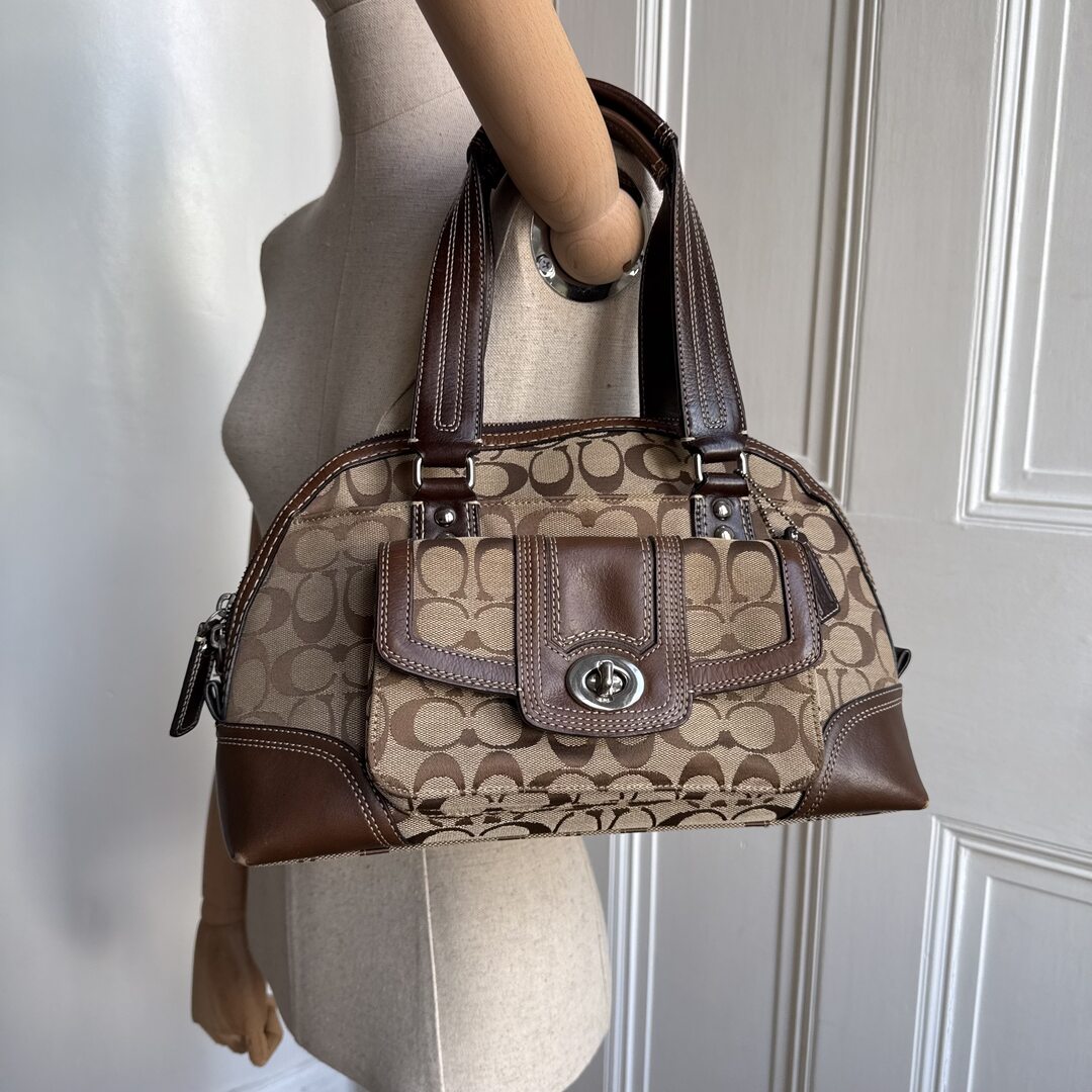 Coach Signature Hampton Brown Handbag