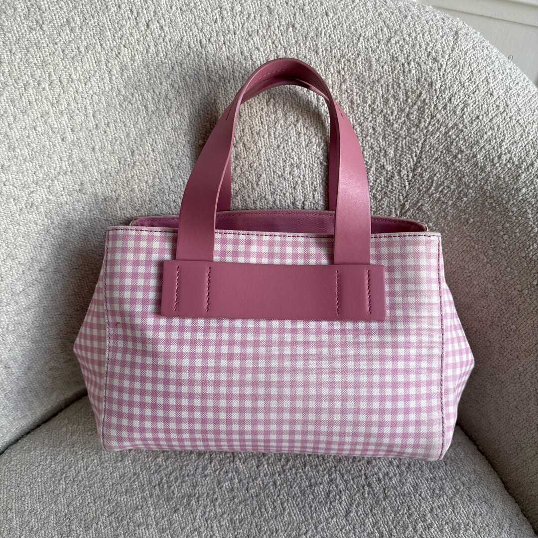 Miu Miu Canvas Pink Gingham Handbag