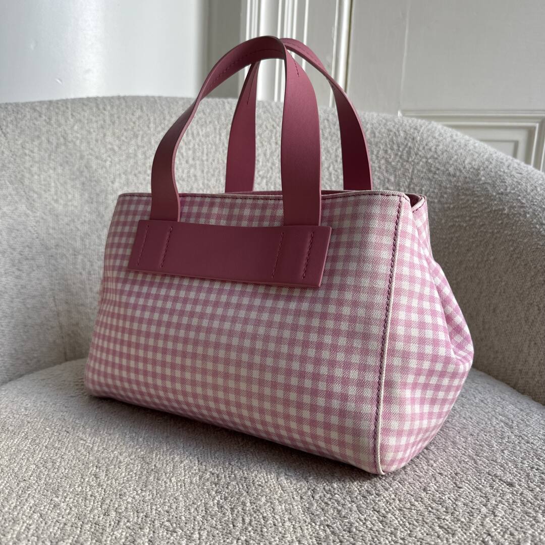 Miu Miu Canvas Pink Gingham Handbag
