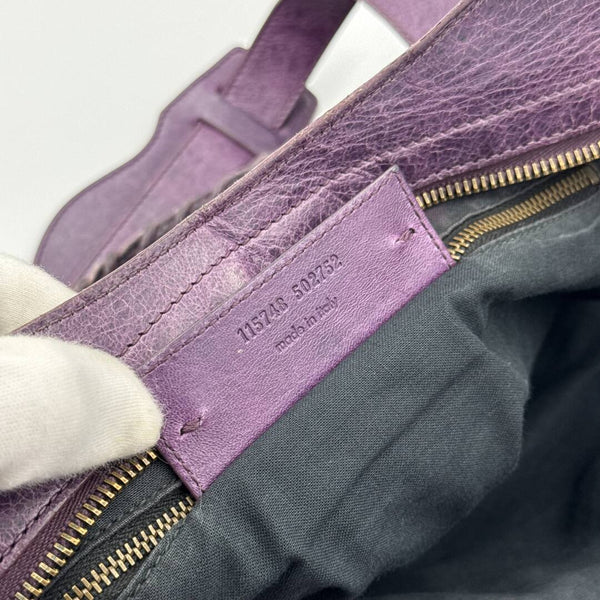 2009 Balenciaga The City Leather Purple Handbag