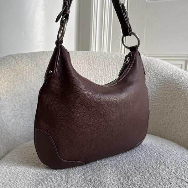 Prada Vitello Daino Brown Leather Shoulder Bag
