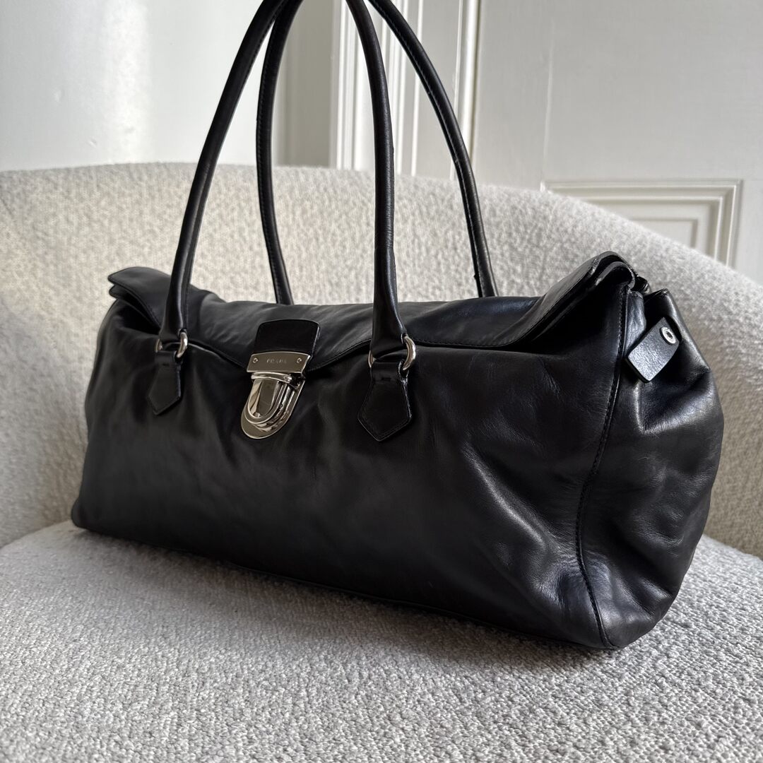 Prada Easy Leather Black Shoulder Bag