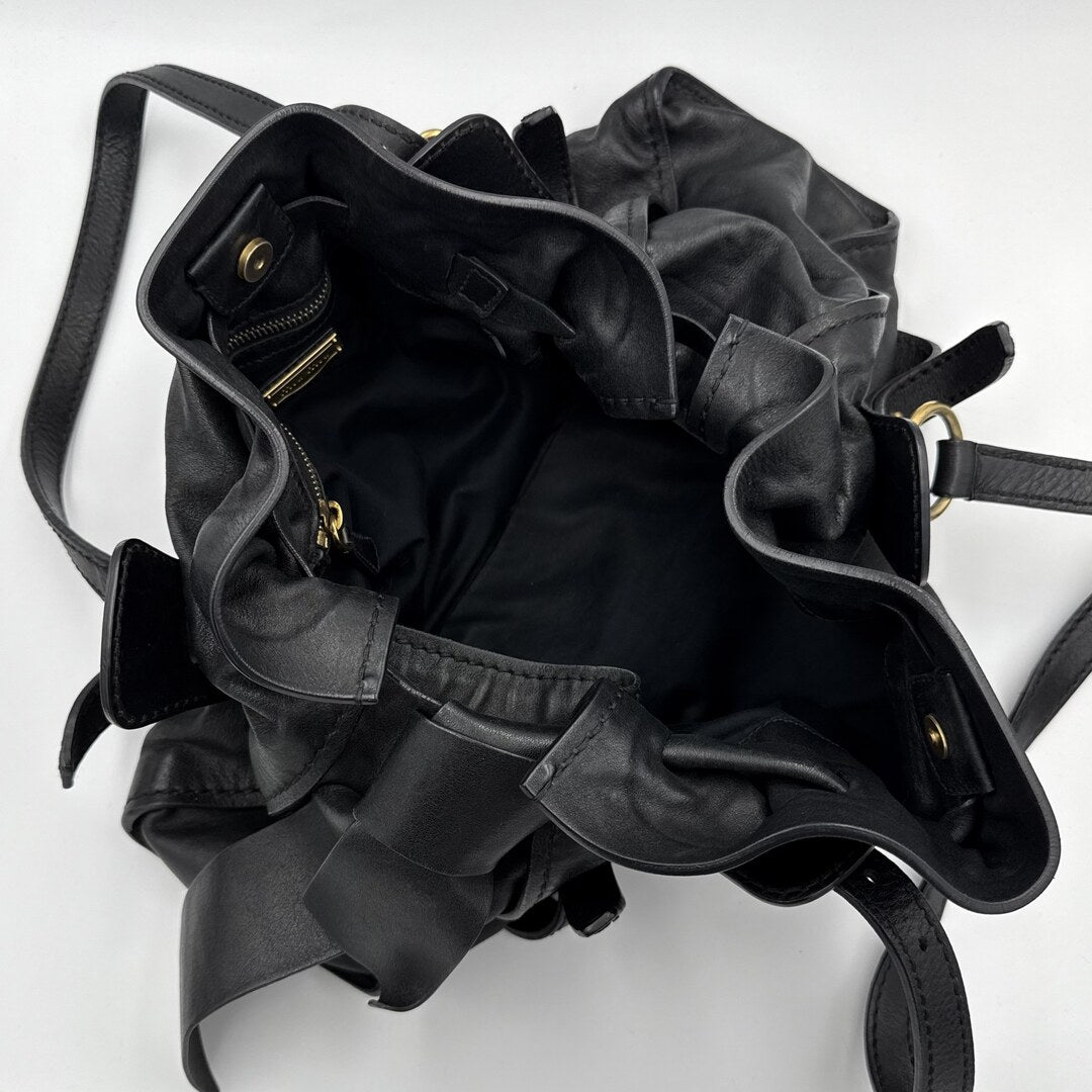 Miu Miu Vitello Leather Black Tote Bag