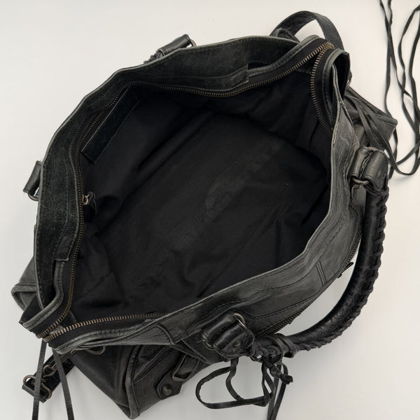 2003 Balenciaga Motocross Classic City Black Leather Handbag