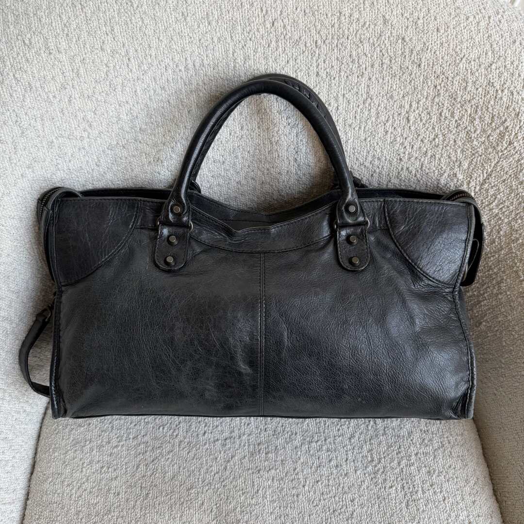 2003 Balenciaga Motocross Classic City Black Leather Handbag