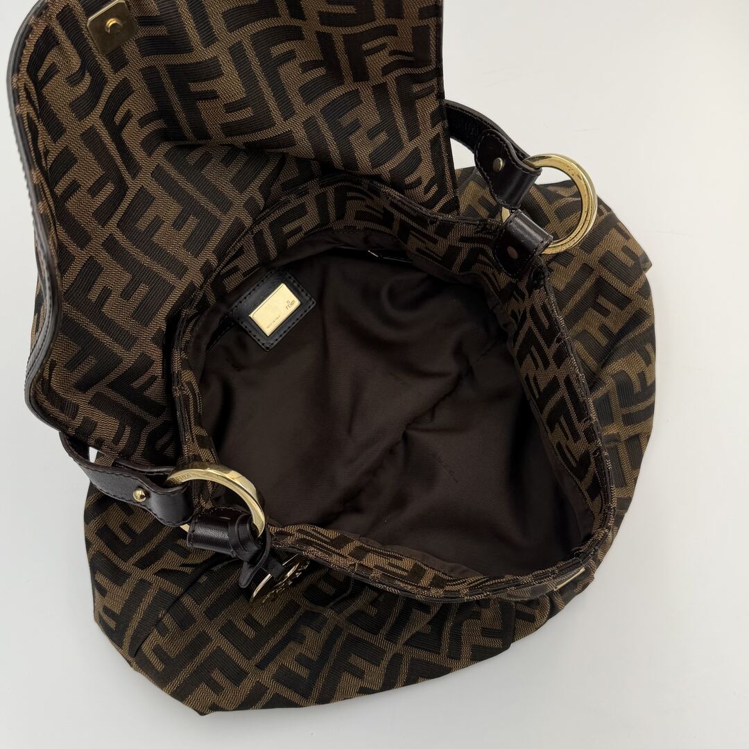 Fendi Zucca Chef Dark Brown Shoulder Bag