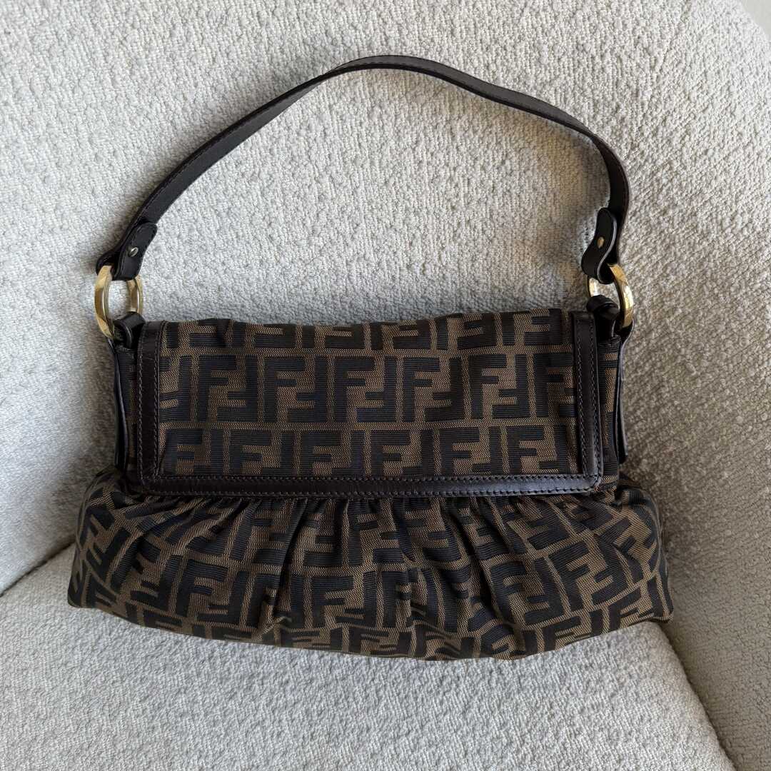 Fendi Zucca Chef Dark Brown Shoulder Bag