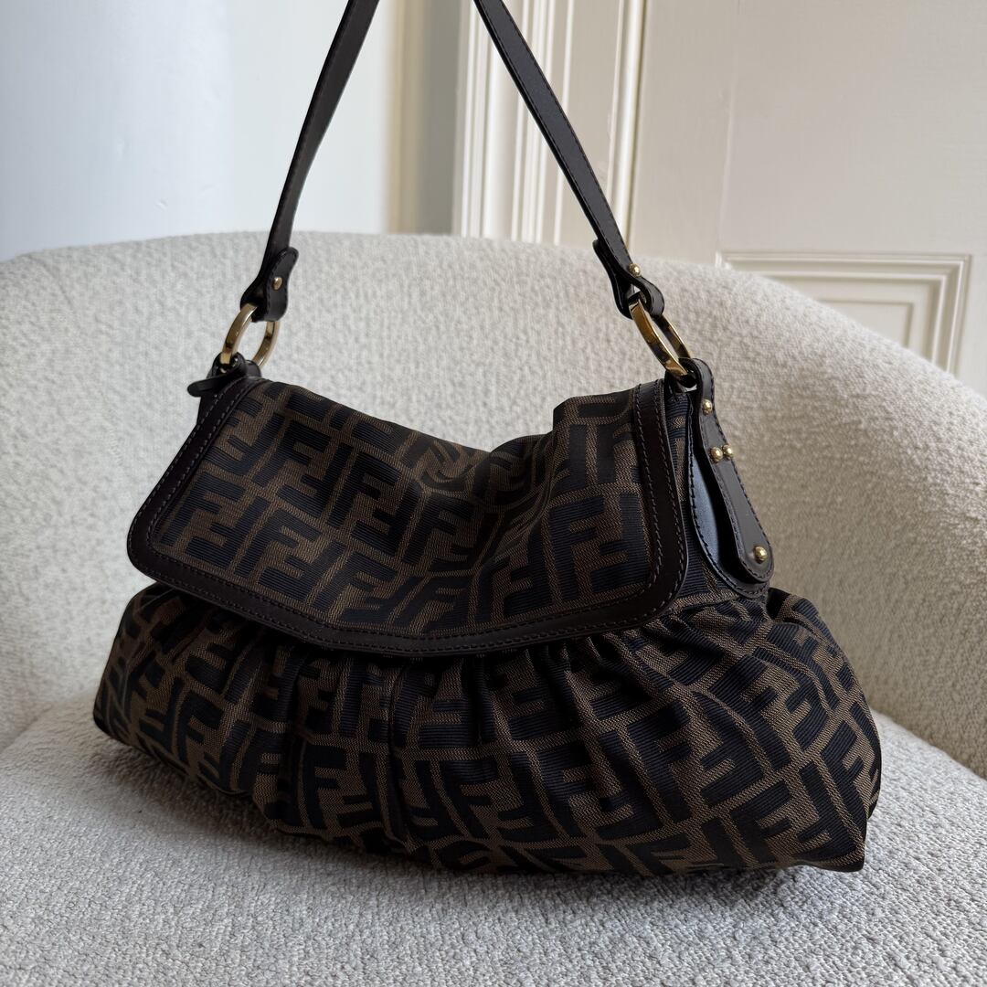 Fendi Zucca Chef Dark Brown Shoulder Bag