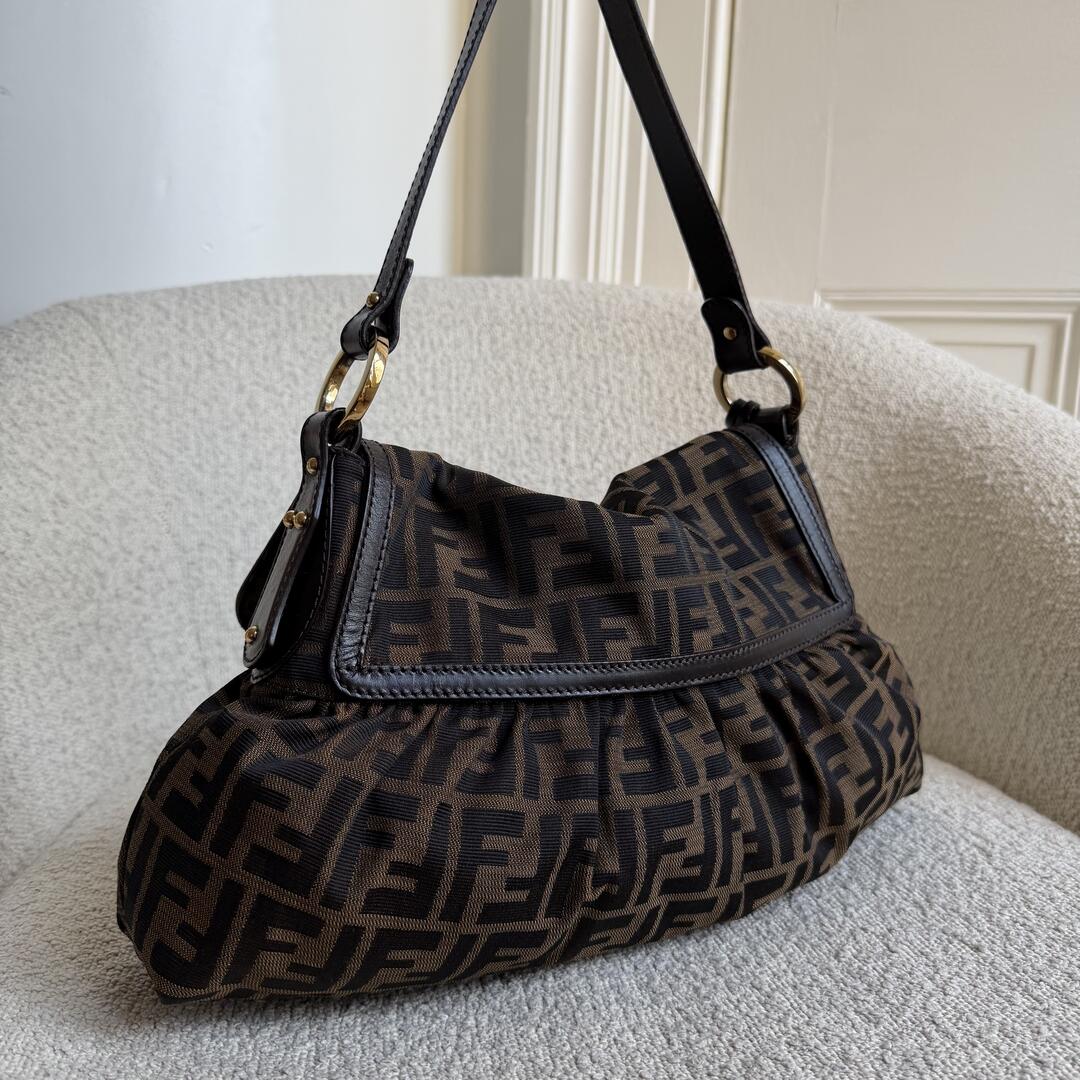 Fendi Zucca Chef Dark Brown Shoulder Bag