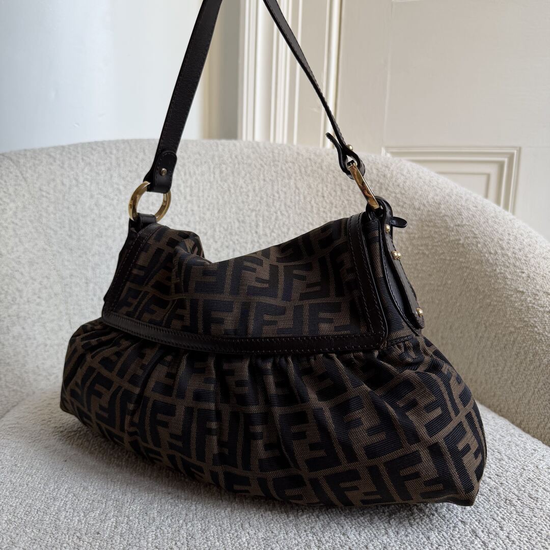 Fendi Zucca Chef Dark Brown Shoulder Bag