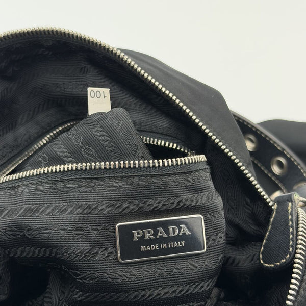 Prada Tessuto Hobo Nylon Black Shoulder Bag