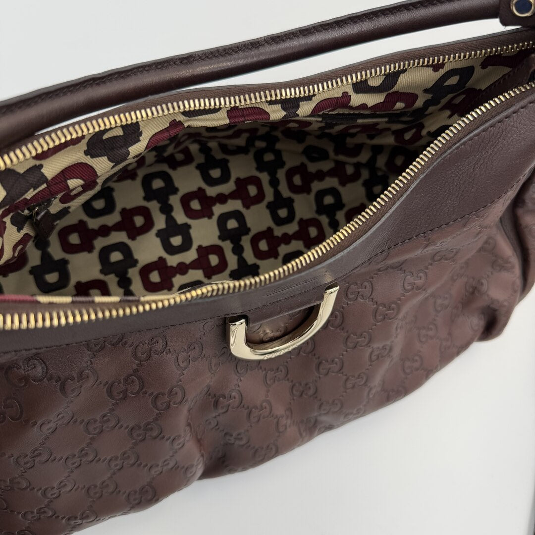 Gucci Guccissima Abbey Brown Large Shoulder Bag
