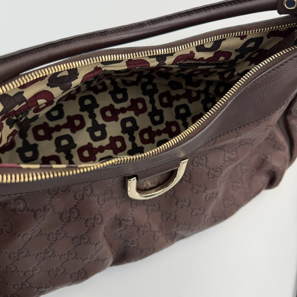 Gucci Guccissima Abbey Brown Large Shoulder Bag
