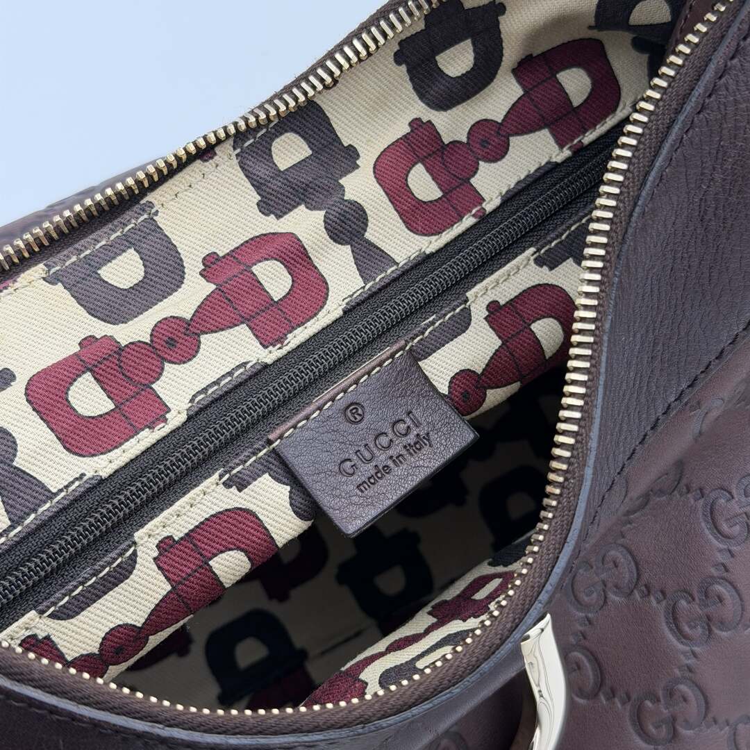 Gucci Guccissima Abbey Brown Large Shoulder Bag
