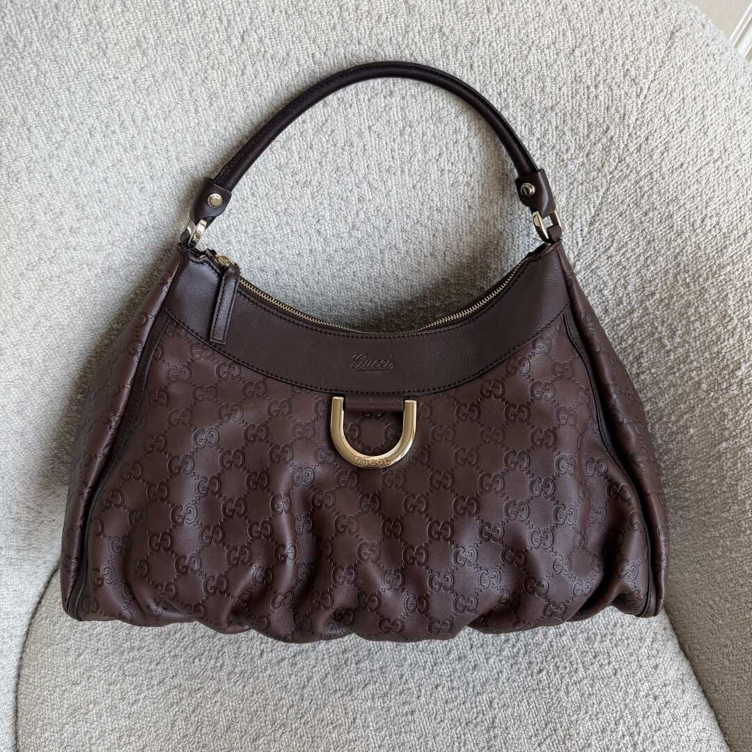 Gucci Guccissima Abbey Brown Large Shoulder Bag