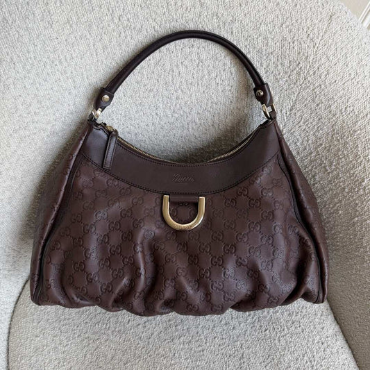 Gucci Guccissima Abbey Brown Large Shoulder Bag