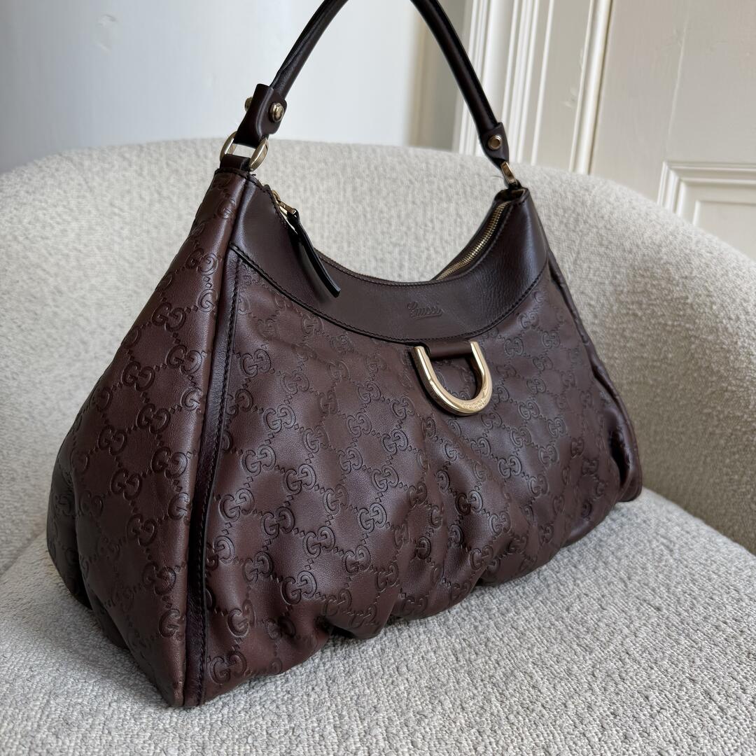 Gucci Guccissima Abbey Brown Large Shoulder Bag
