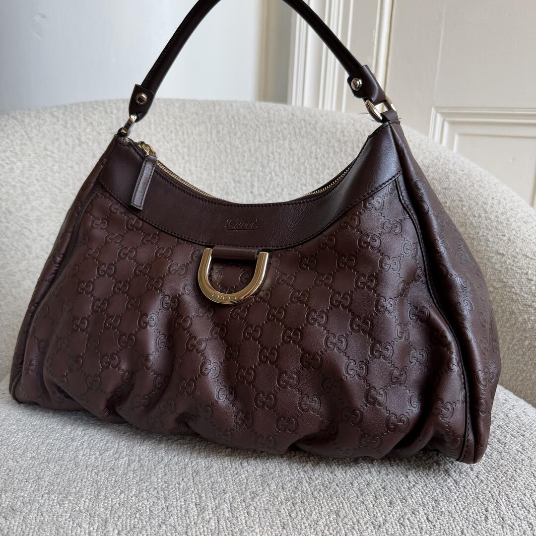 Gucci Guccissima Abbey Brown Large Shoulder Bag