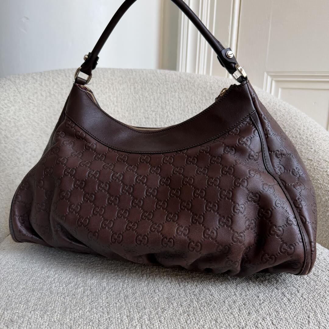 Gucci Guccissima Abbey Brown Large Shoulder Bag