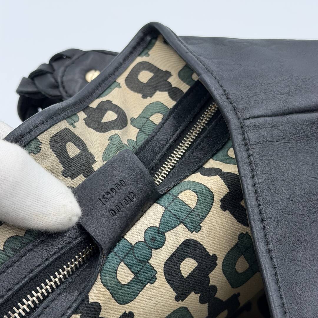 Gucci Guccissima Horsebit Leather Black Tote Bag