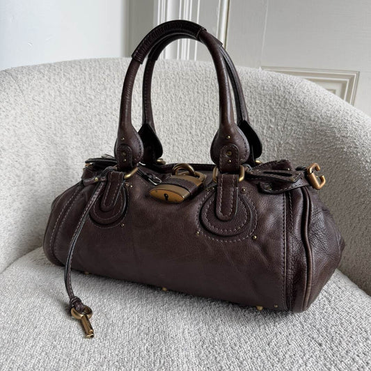 Chloe Paddington Leather Dark Brown Shoulder Bag
