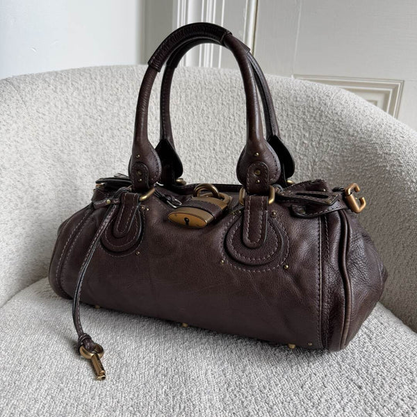 Chloe Paddington Leather Dark Brown Shoulder Bag