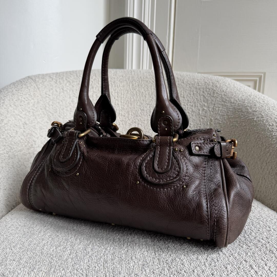 Chloe Paddington Leather Dark Brown Shoulder Bag