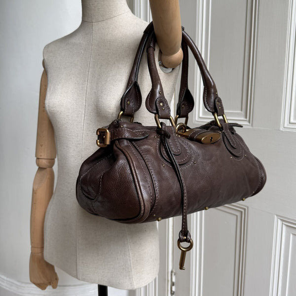 Chloe Paddington Leather Dark Brown Shoulder Bag
