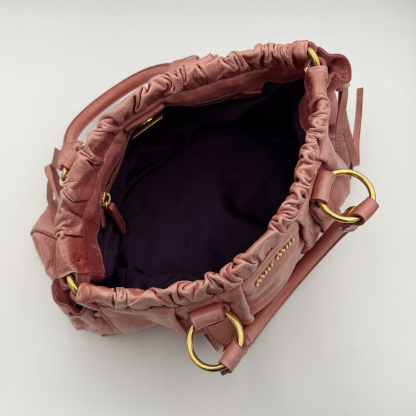 Miu Miu Vitello Baby Pink Leather Handbag