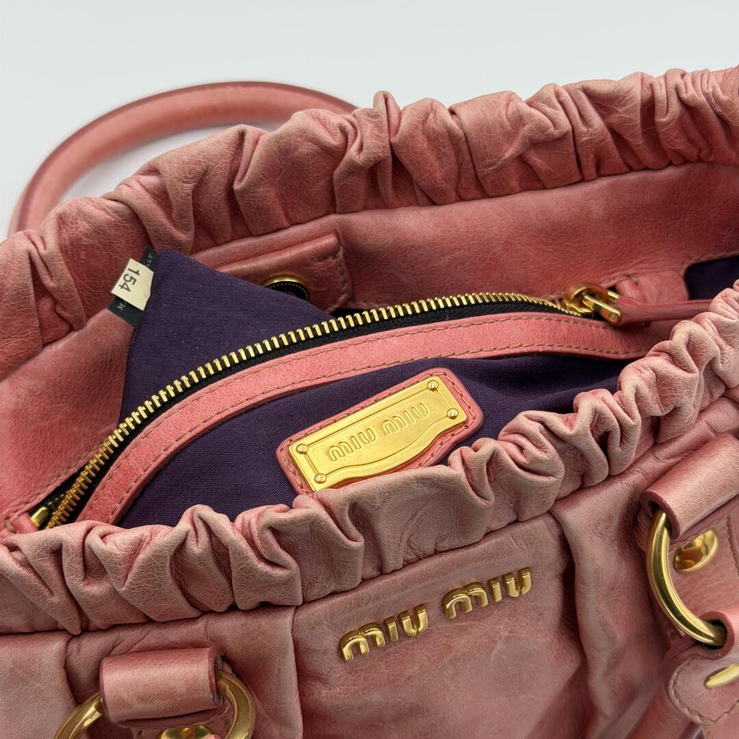 Miu Miu Vitello Baby Pink Leather Handbag