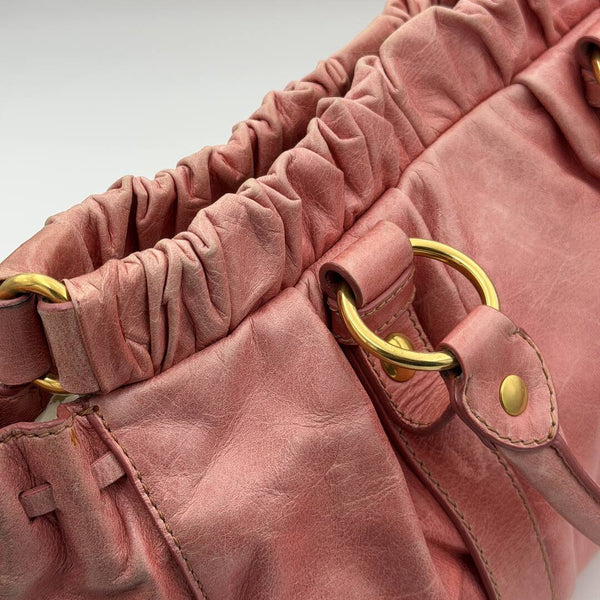Miu Miu Vitello Baby Pink Leather Handbag