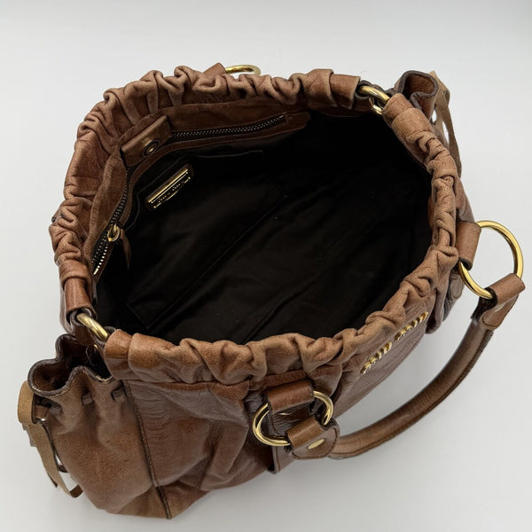 Miu Miu Vitello Leather Brown Handbag
