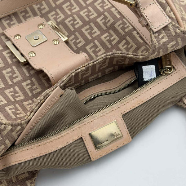 Fendi Zucchino Canvas Pink Tote Bag