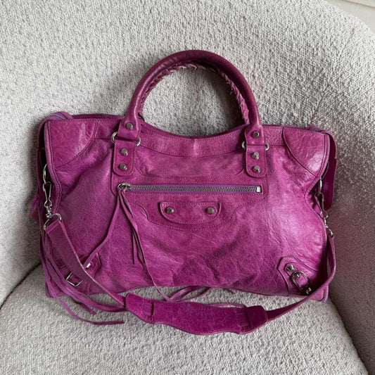 2008 Balenciaga The City Leather Pink Handbag