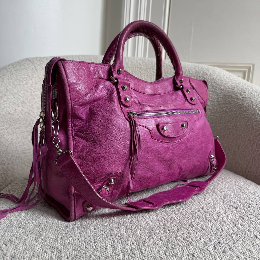 2008 Balenciaga The City Leather Pink Handbag