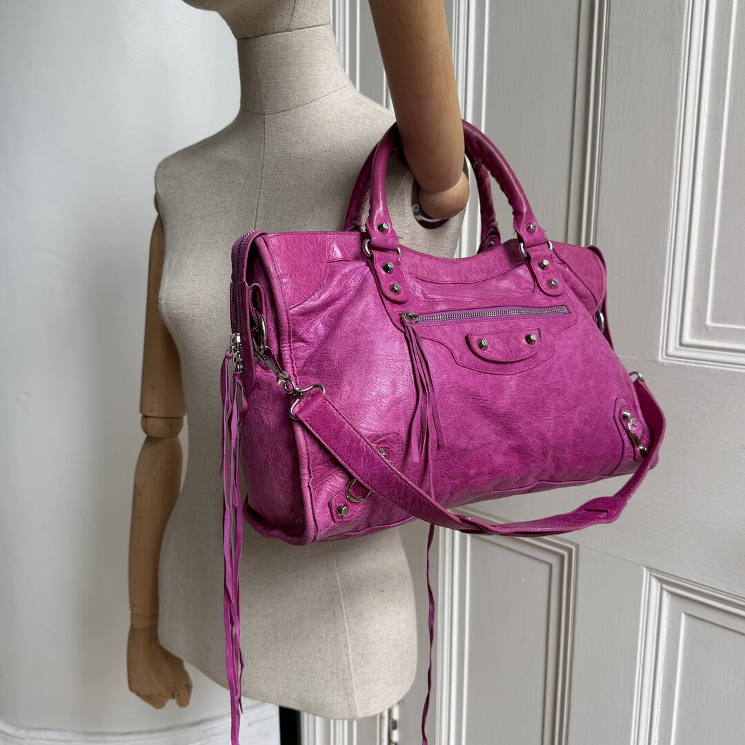 2008 Balenciaga The City Leather Pink Handbag