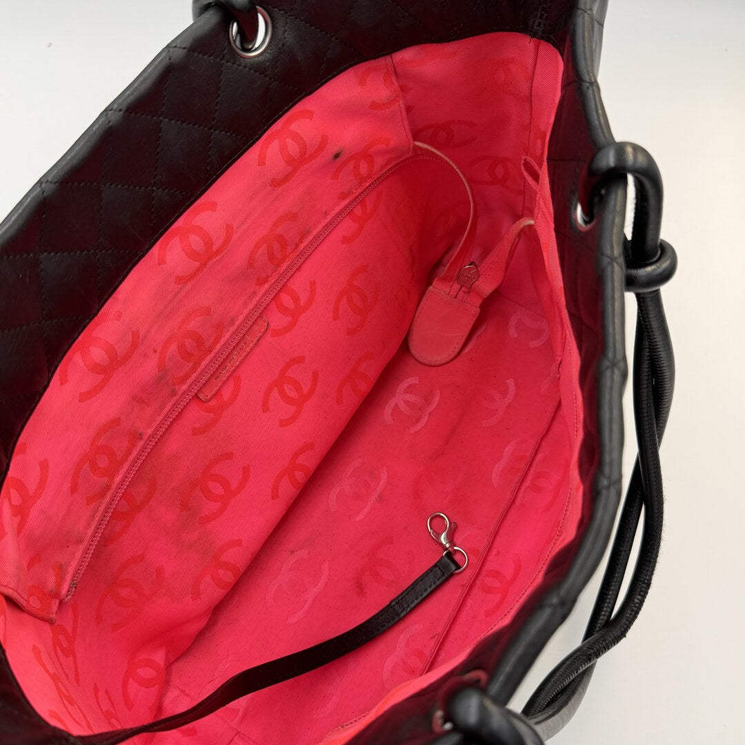 2008 Chanel Cambon Quilted Black Tote Bag