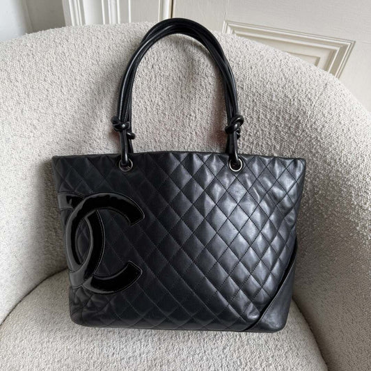 2008 Chanel Cambon Quilted Black Tote Bag