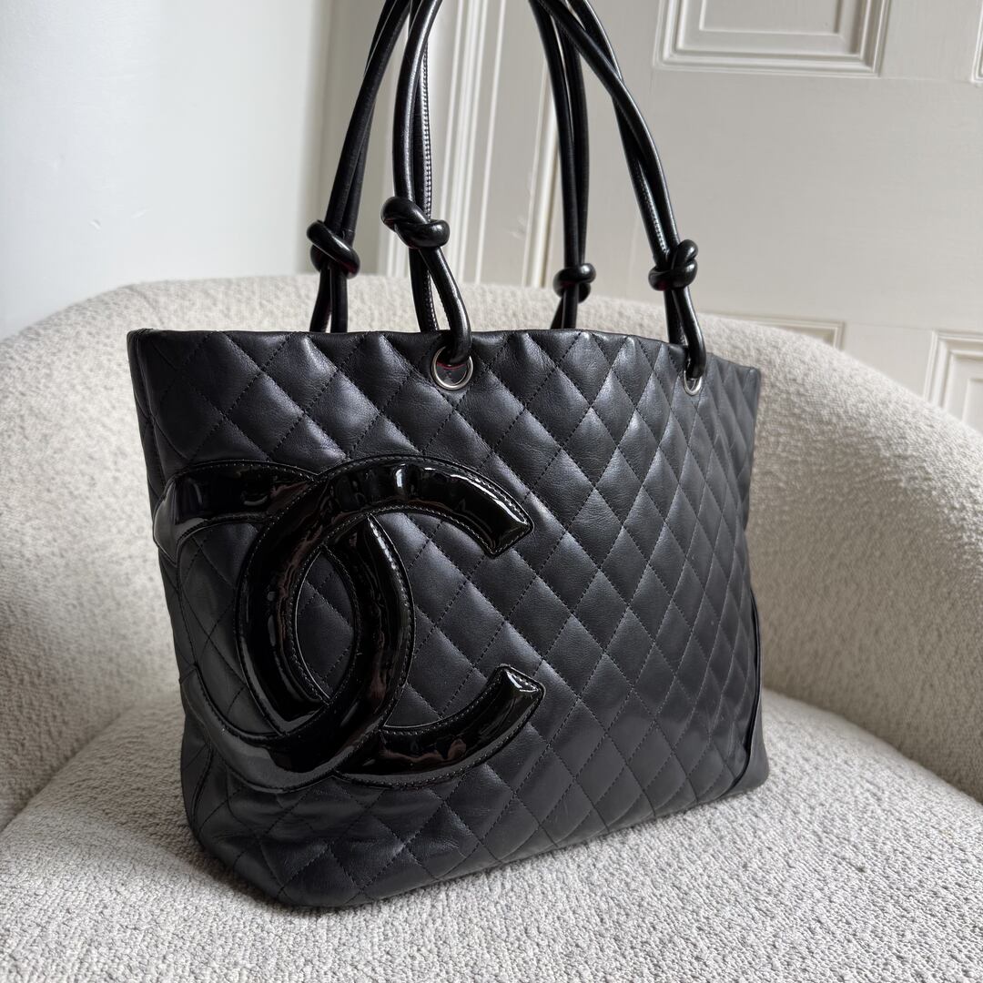 2008 Chanel Cambon Quilted Black Tote Bag