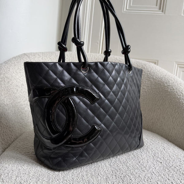 2008 Chanel Cambon Quilted Black Tote Bag