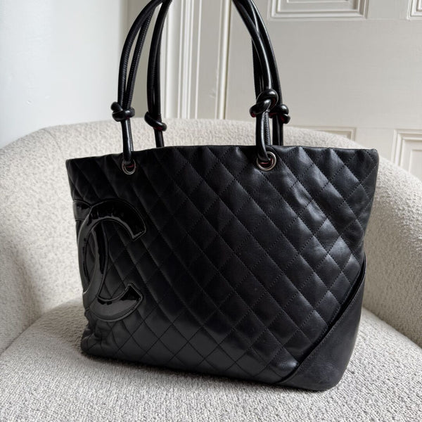 2008 Chanel Cambon Quilted Black Tote Bag