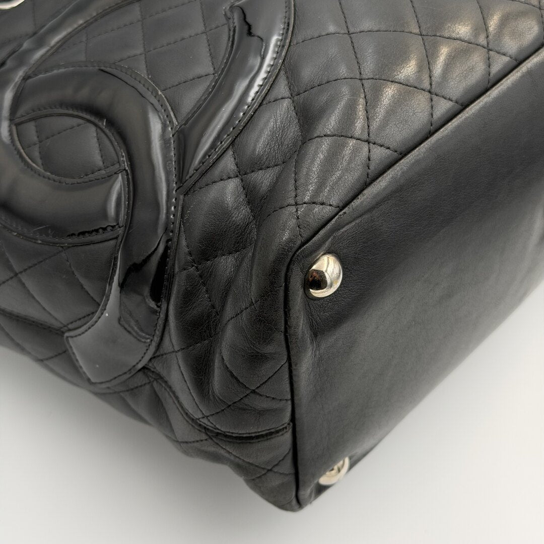 2008 Chanel Cambon Quilted Black Tote Bag