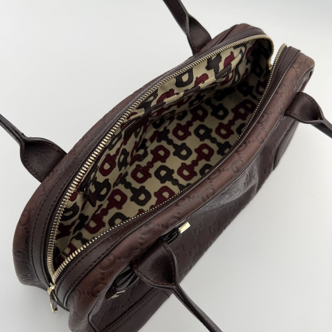 Gucci Guccissima Princy Brown Leather Shoulder Bag