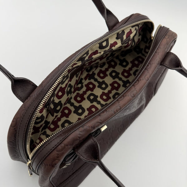 Gucci Guccissima Princy Brown Leather Shoulder Bag
