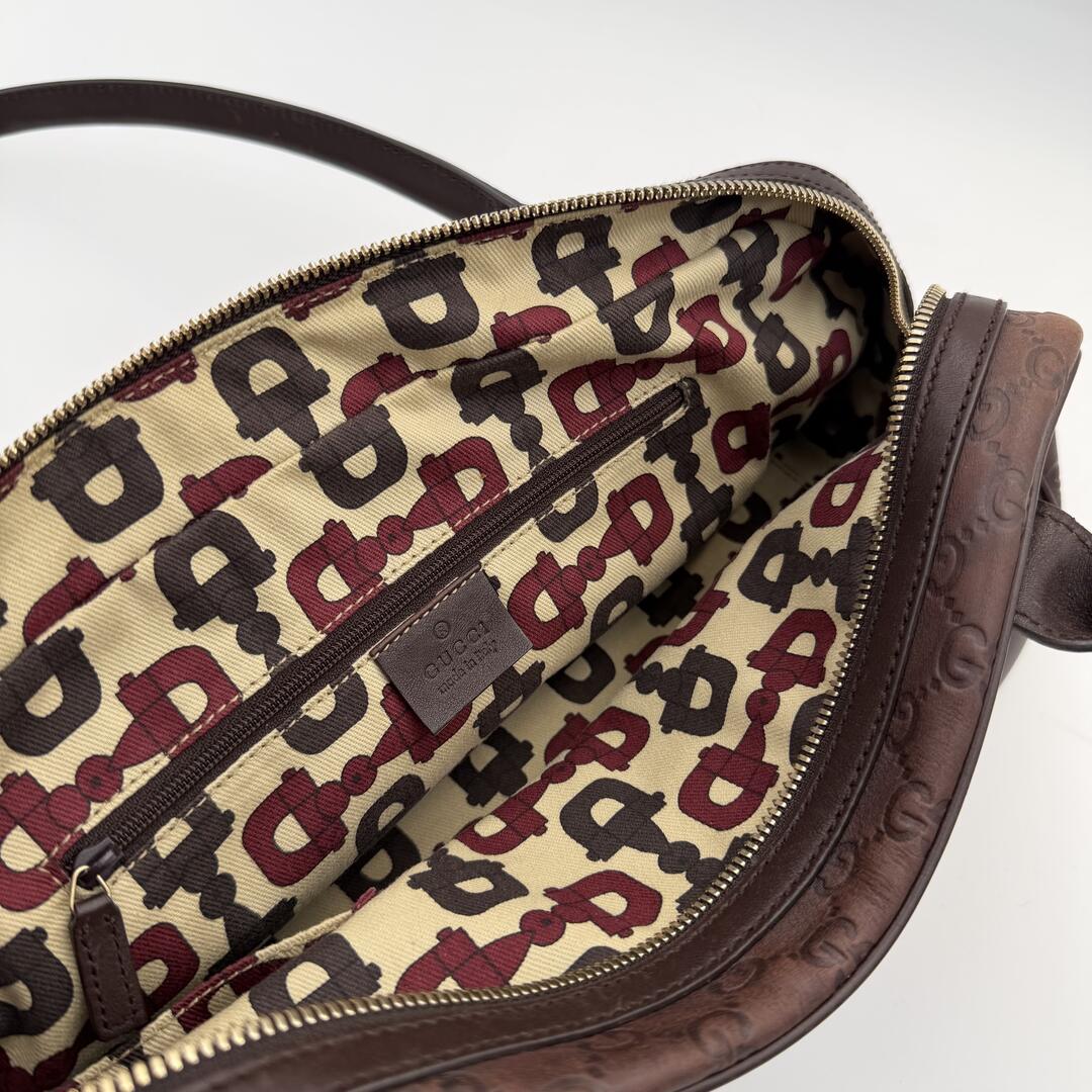 Gucci Guccissima Princy Brown Leather Shoulder Bag