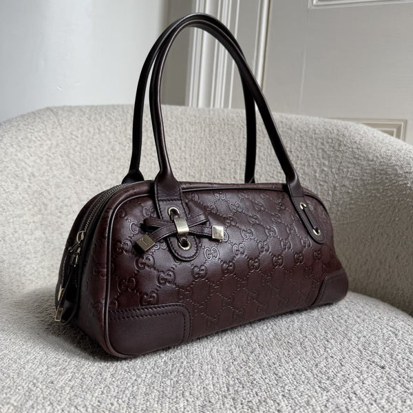 Gucci Guccissima Princy Brown Leather Shoulder Bag