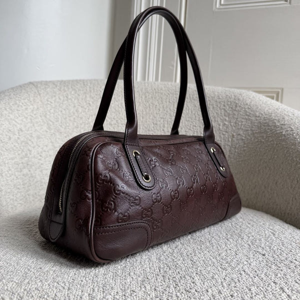 Gucci Guccissima Princy Brown Leather Shoulder Bag