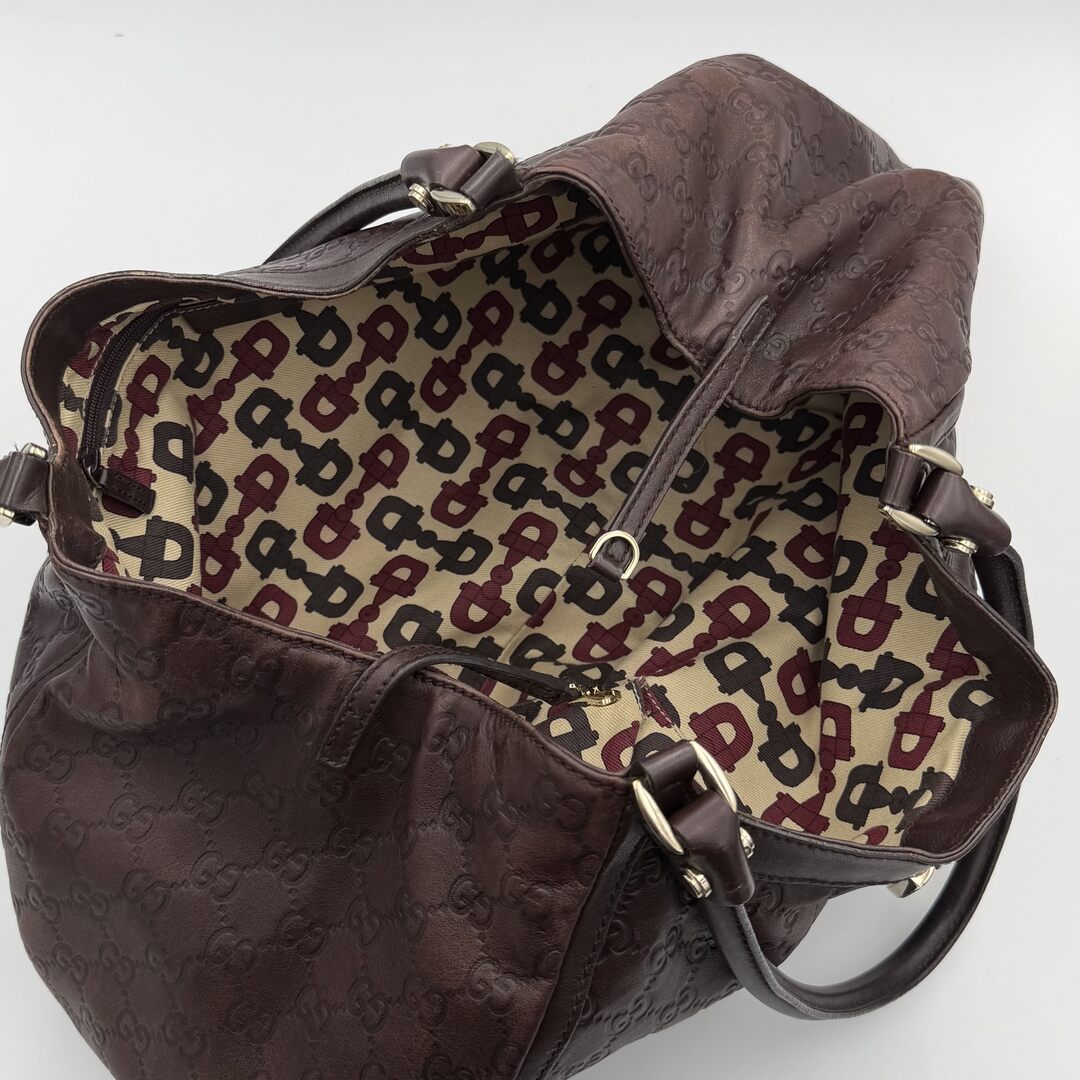 Gucci Guccissima Abbey Brown Leather Tote Bag