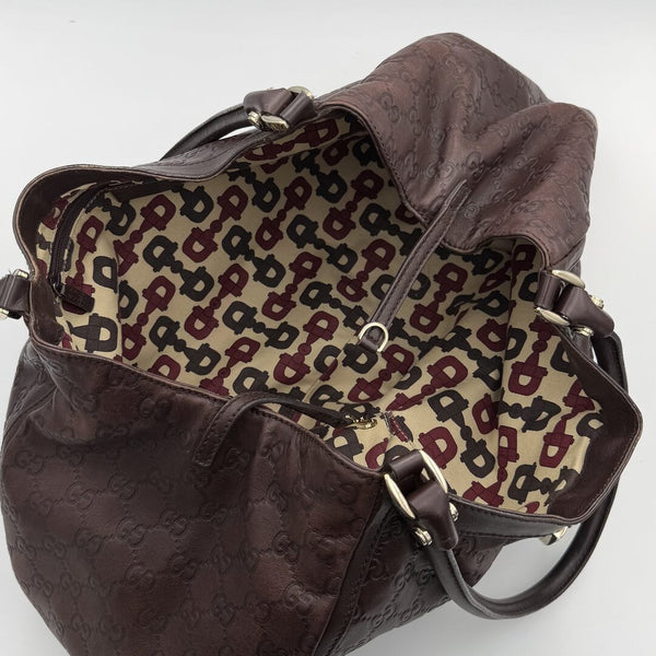 Gucci Guccissima Abbey Brown Leather Tote Bag